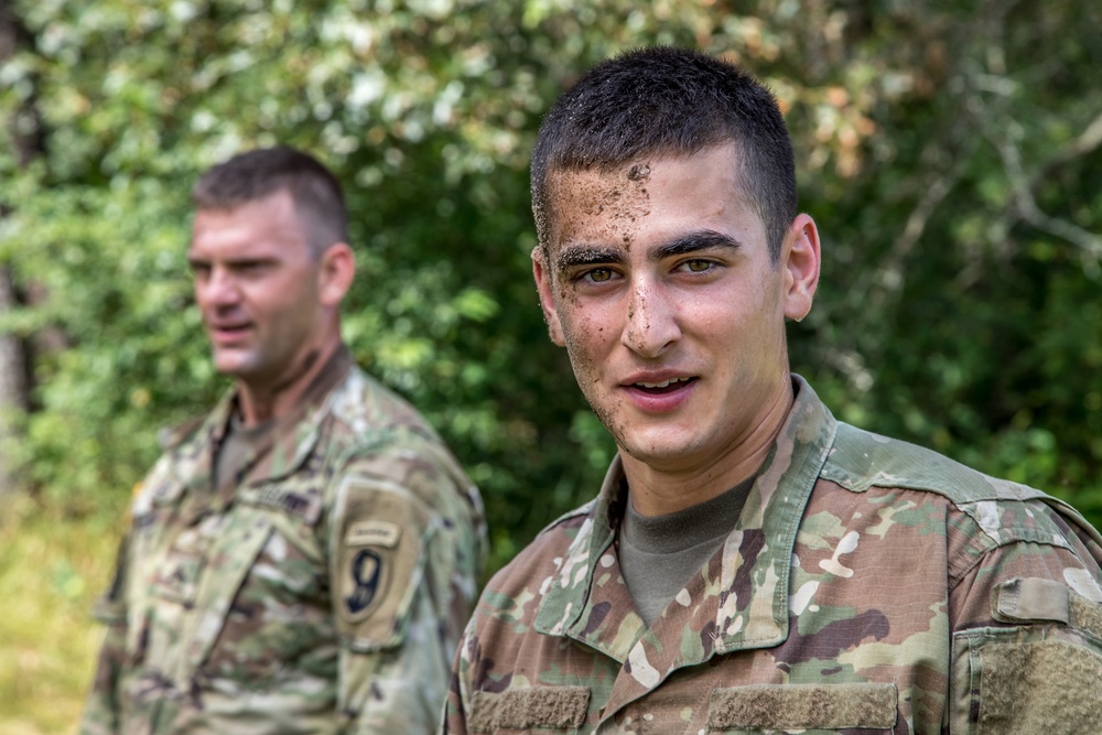 Spc. Kalon Williams finishes the Field Leadership Course