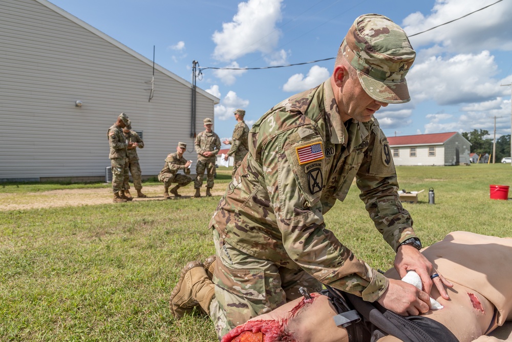 Sgt. James Baird preforms combat lifesaver support