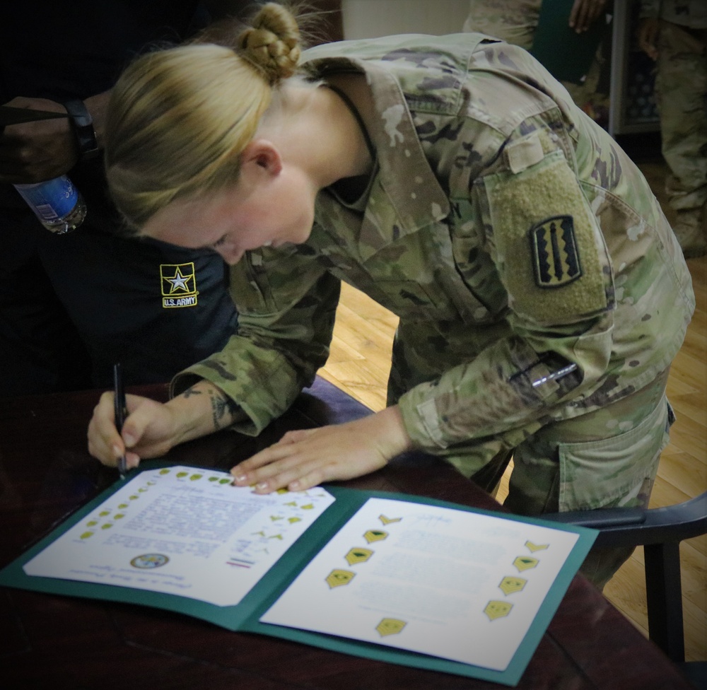 529th Support Battalion NCO Induction Ceremony Pre-Signing Event