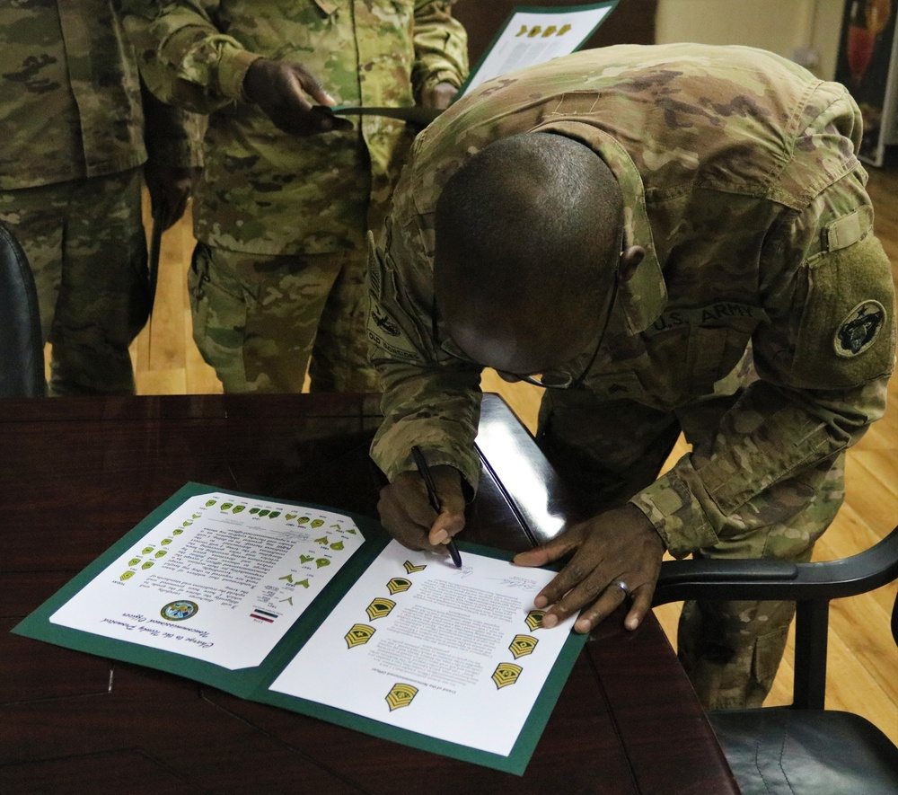 529th Support Battalion NCO Induction Ceremony Pre-Signing Event