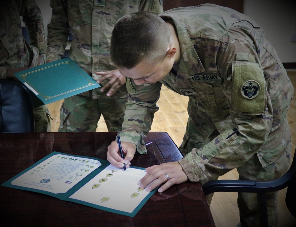 529th Support Battalion NCO Induction Ceremony Pre-Signing Event