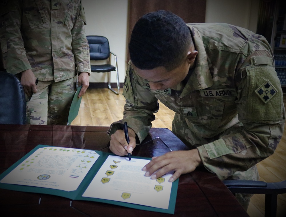 529th Support Battalion NCO Induction Ceremony Pre-Signing Event