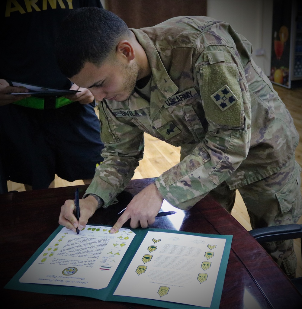 529th Support Battalion NCO Induction Ceremony Pre-Signing Event