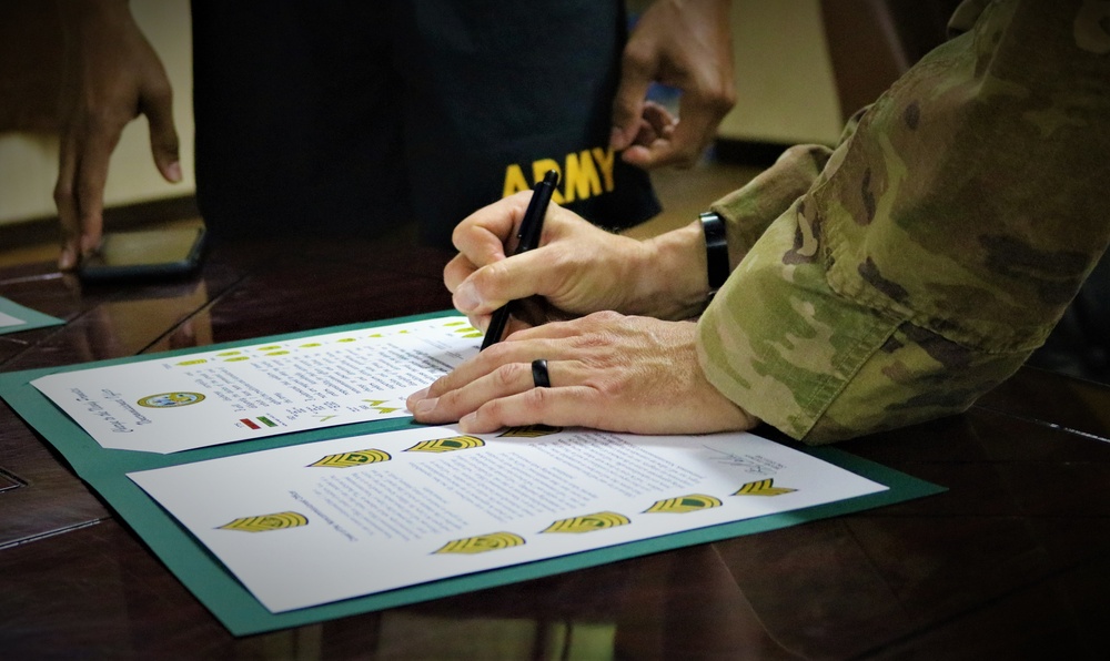 529th Support Battalion NCO Induction Ceremony Pre-Signing Event