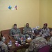 U.S. military personnel speak with Djiboutian