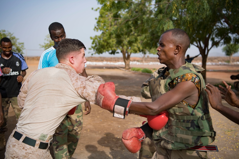 Combatives training with Djiboutian soldiers