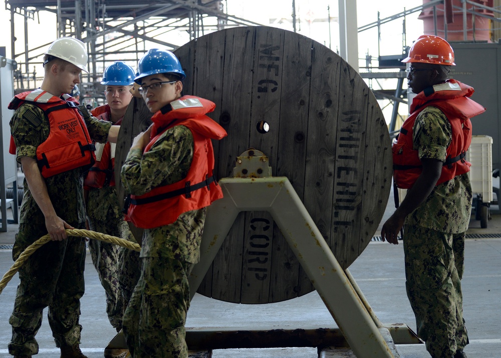 USS Tennessee (SSBN 734) (Blue) Arrives in TRF Dry Dock