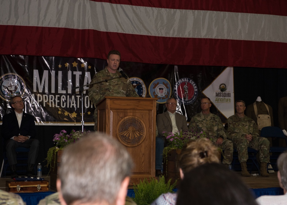Col. Schreiner speaks at Missouri State Fair Military Appreciation Day