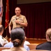 Vice Adm. Forrest Faison, Navy surgeon general and chief, U.S. Navy Bureau of Medicine and Surgery, speaks with Sailors assigned to Naval Medical Center San Diego (NMCSD) during an admiral’s call.