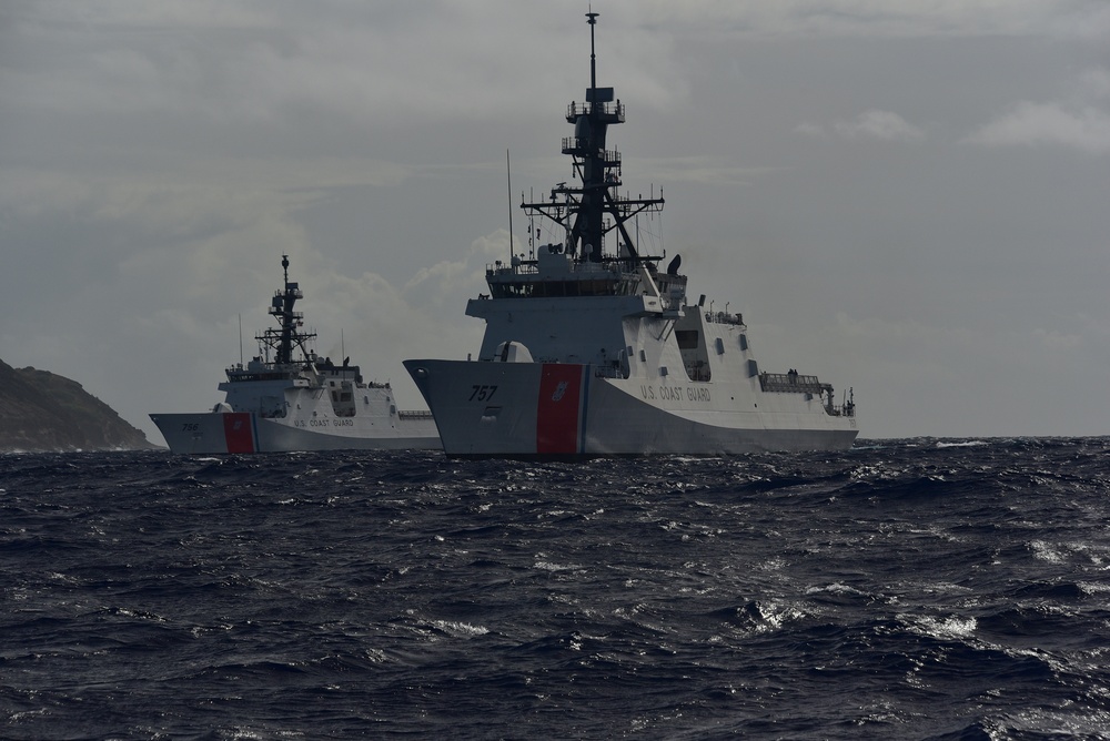 Newest National Security Cutters meet up off Hawai'i's Diamond Head