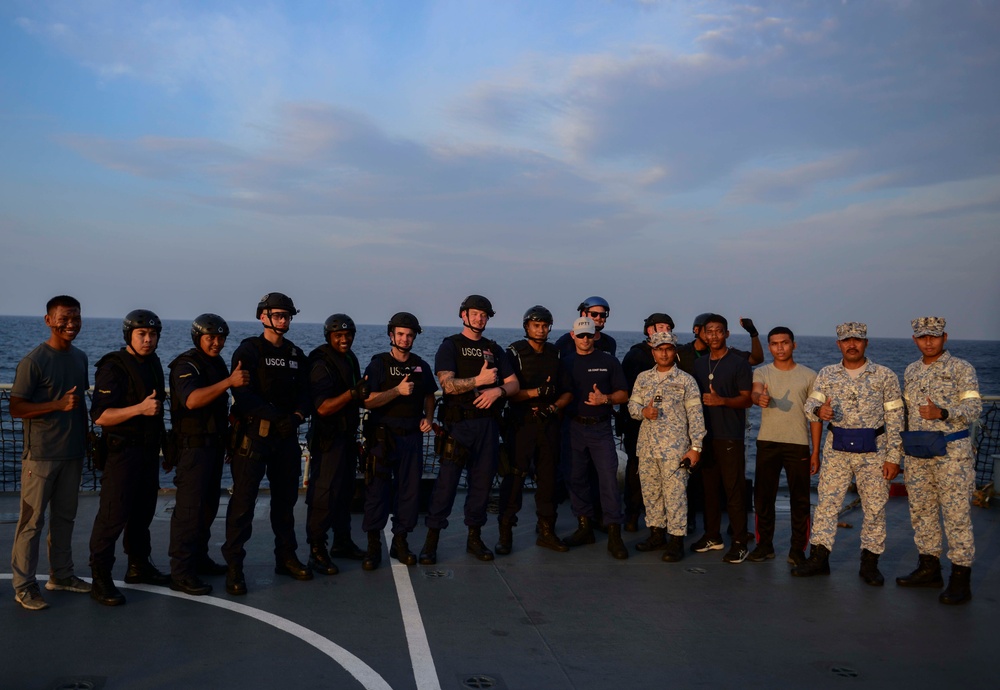 U.S. Navy and Coast Guard sail with Malaysian Navy during MTA Malaysia 2019