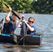 Airmen participate in a cardboard regatta