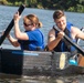 Airmen participate in a cardboard regatta