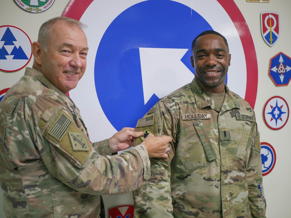 Lt. Holliday Receives Wartime Patch