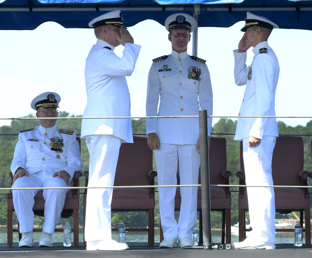 USS San Juan Holds Change of Command