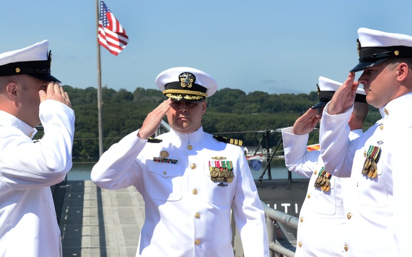 USS San Juan Holds Change of Command