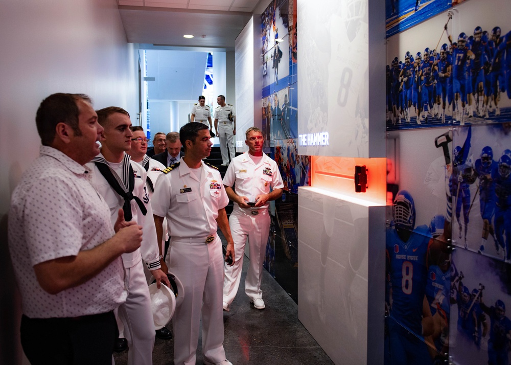 USS Boise Crewmembers Tour Boise State University Athletic Center on the First Day of Boise Navy Week