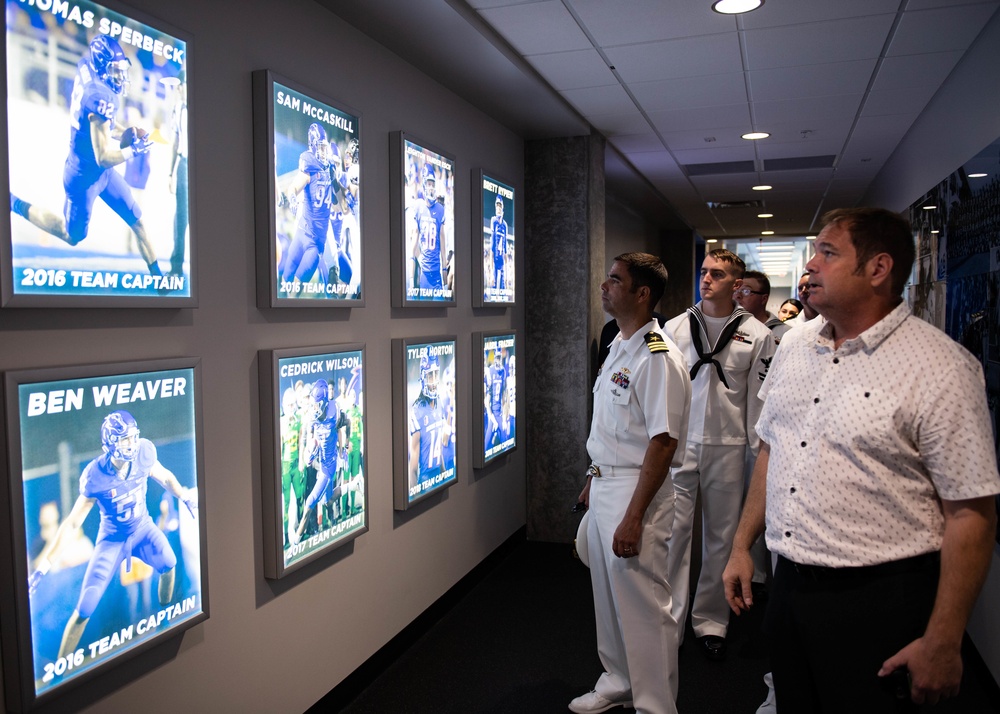 USS Boise Crewmembers Tour Boise State University Athletic Center on the First Day of Boise Navy Week