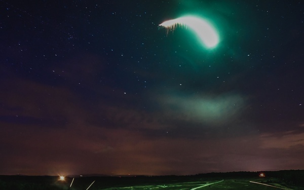 Flare Lights up Range at Night