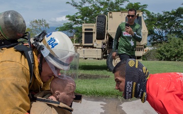 CENTRAL AMERICAN FIREFIGHTERS SHARING OPERATIONAL KNOWLEDGE WITH U.S. COUNTERPARTS