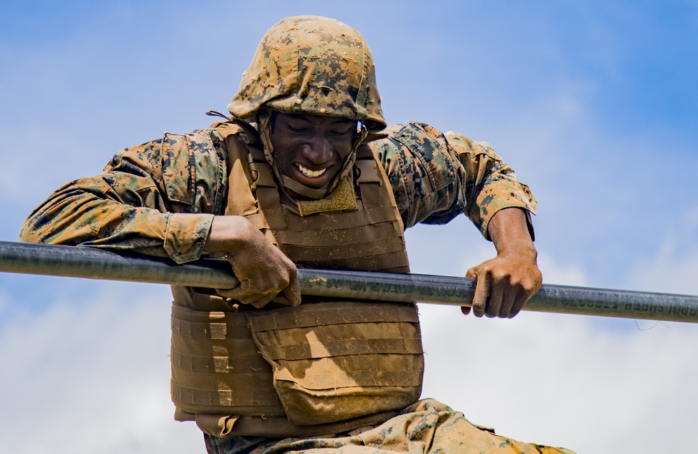 Martial arts instructor hopefuls complete o-course workout