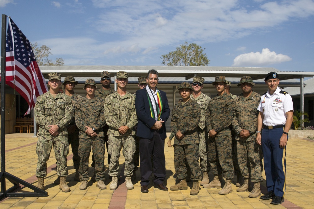 MRF-D Marines attend the opening ceremony for Hari'i Hamutuk 2019