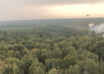 Alaska Army Guard UH-60 Black Hawks support fire suppression