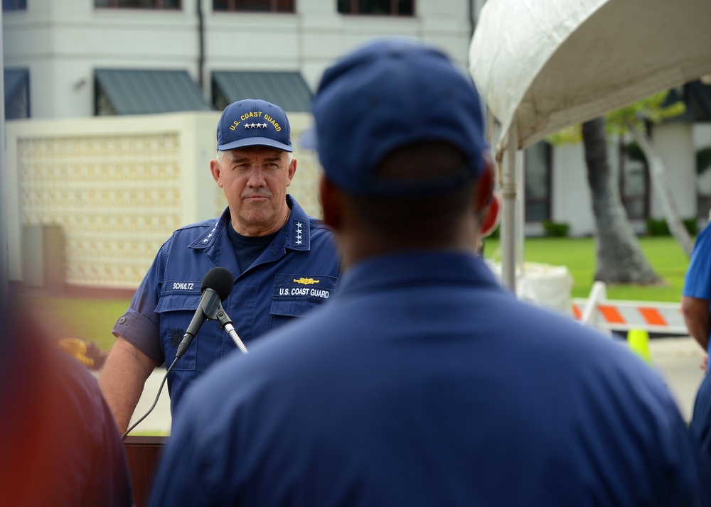 Coast Guard commandant recognizes USCGC Midgett for first drug busts