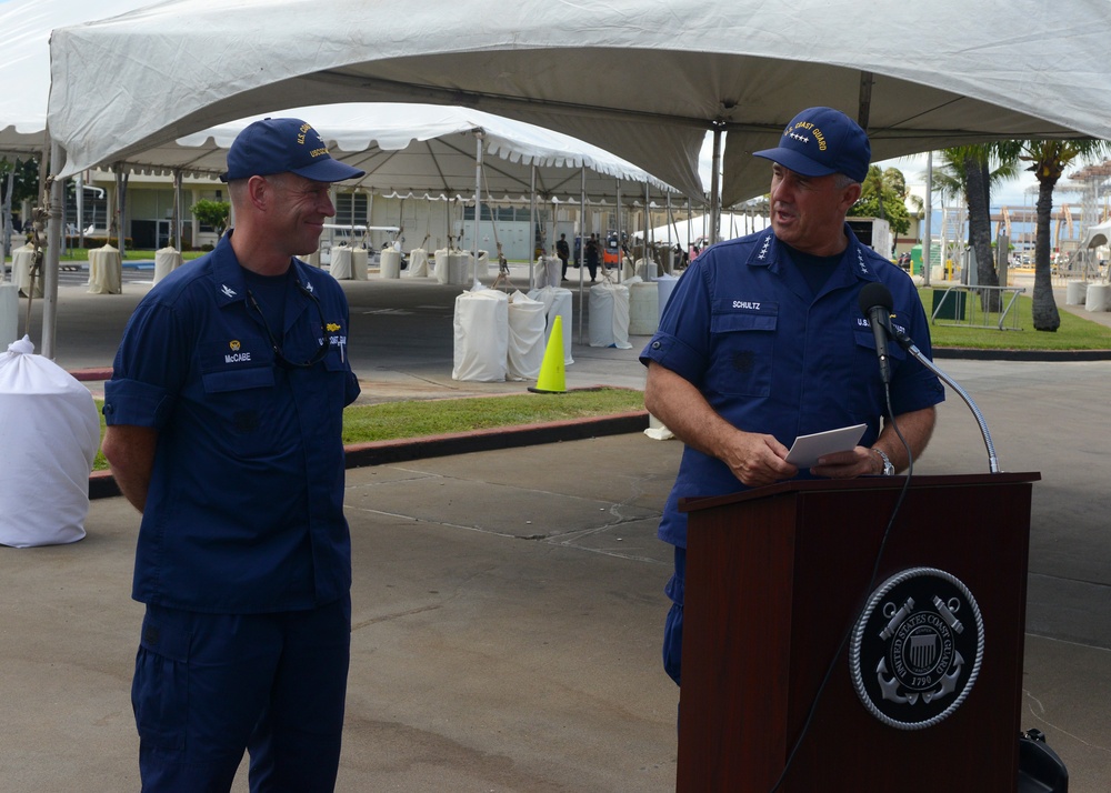 Coast Guard commandant recognizes USCGC Midgett for first drug busts