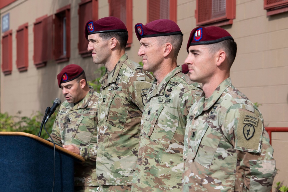 Blackfoot Company, 1/501st Parachute Infantry Regiment change of command