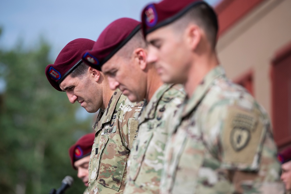 Blackfoot Company, 1/501st Parachute Infantry Regiment change of command