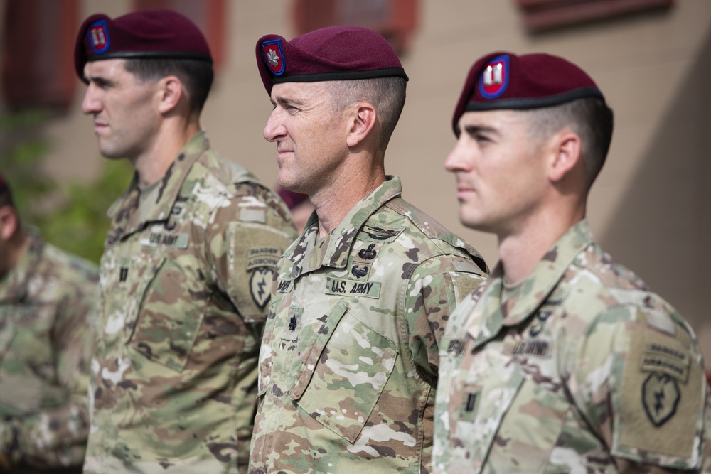 Blackfoot Company, 1/501st Parachute Infantry Regiment change of command