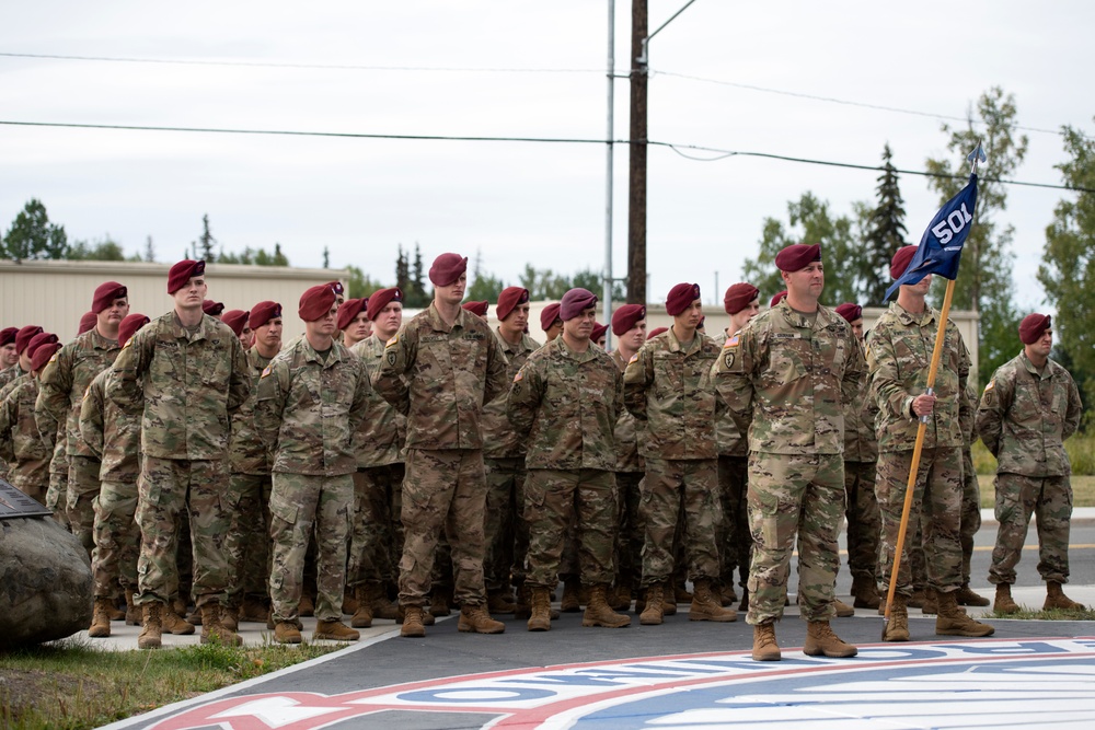 Blackfoot Company, 1/501st Parachute Infantry Regiment change of command