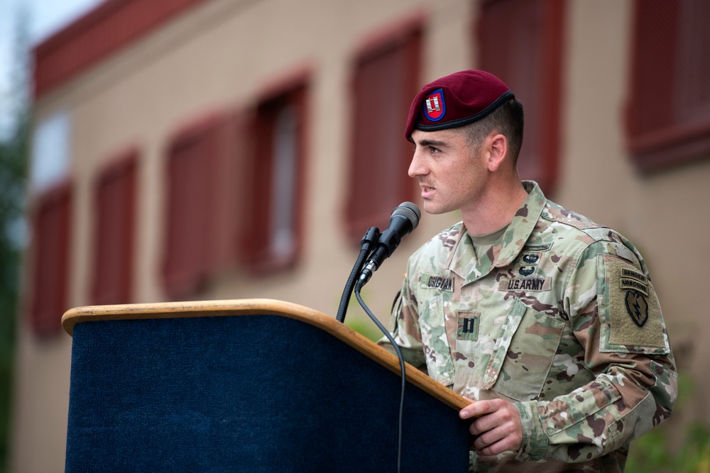 Blackfoot Company, 1/501st Parachute Infantry Regiment change of command