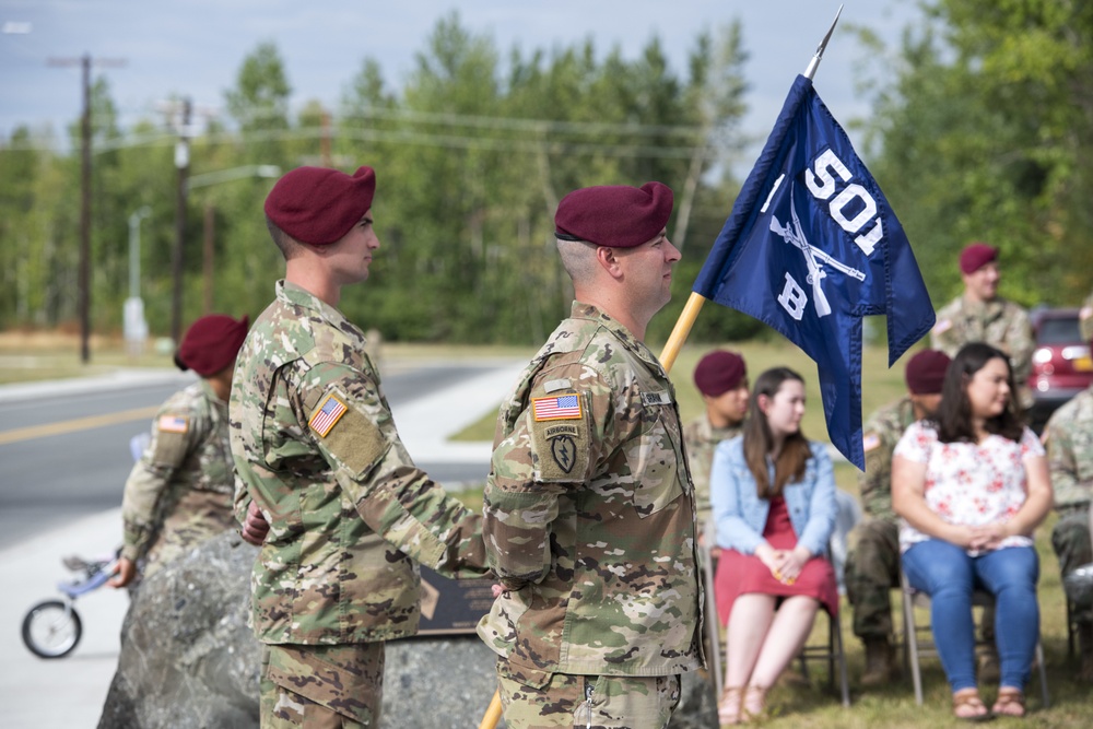 Blackfoot Company, 1/501st Parachute Infantry Regiment change of command