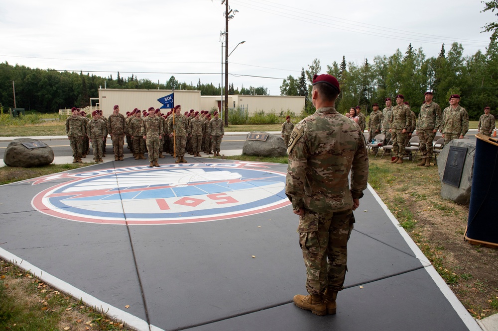 Blackfoot Company, 1/501st Parachute Infantry Regiment change of command