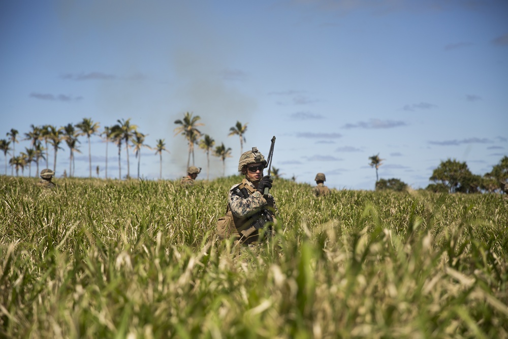 MRF-D Marines patrol to an objective