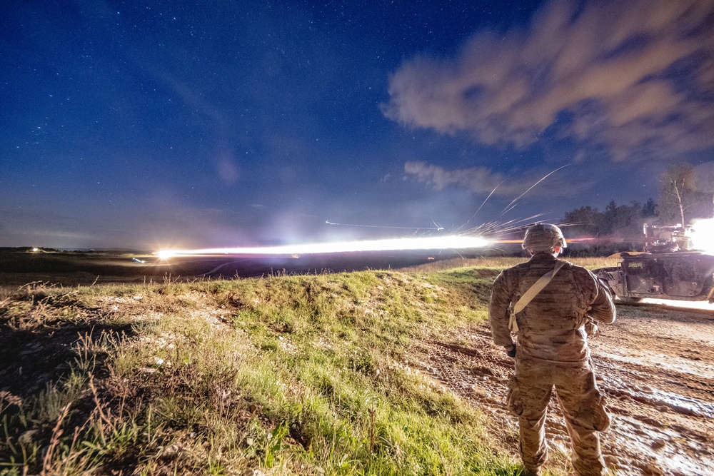 Paratroopers Fire Missile at Night