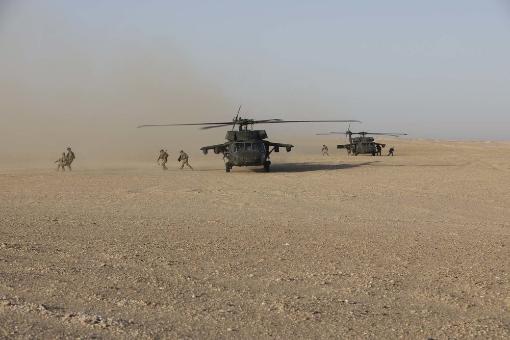 Task Force Warhawk Helicopter Battalion begins support for Eager Lion 19