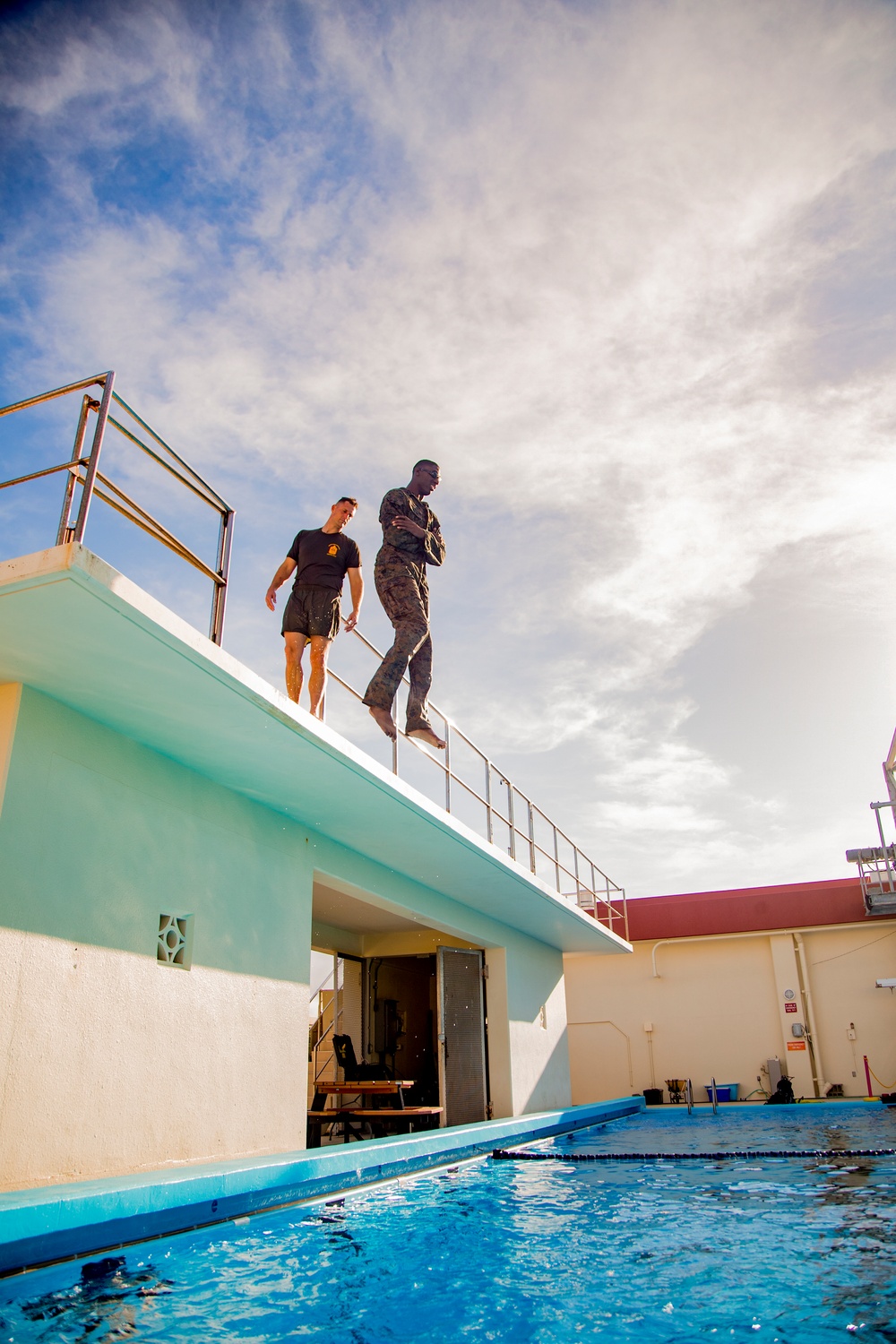 Martial arts instructor hopefuls complete pool workout