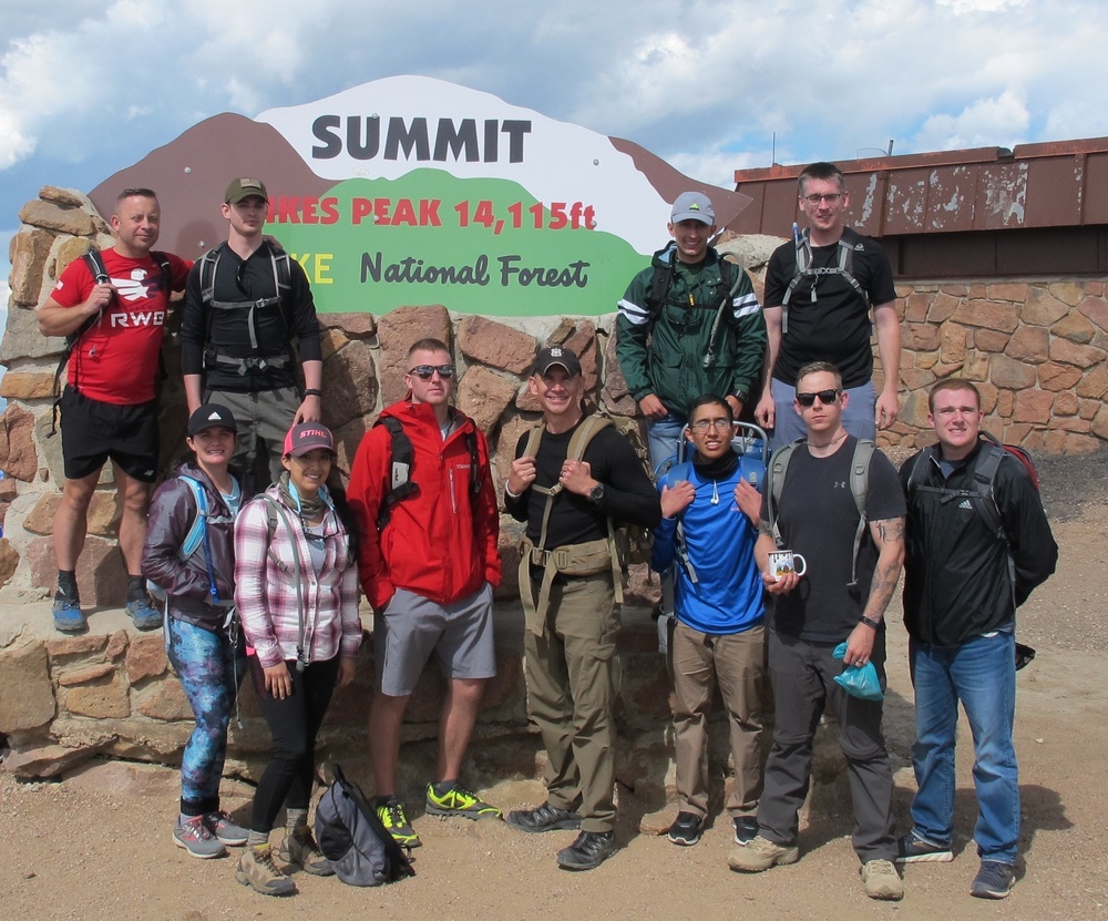 50th Space Communications Squadron Airmen summit Colorado 14er Pikes Peak