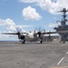 U.S. Navy C-2A Greyhound launches off the flight deck of the aircraft carrier USS John C. Stennis