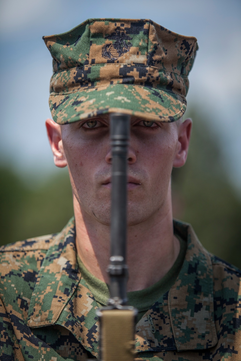 Marine Corps officer candidates conduct close order drill