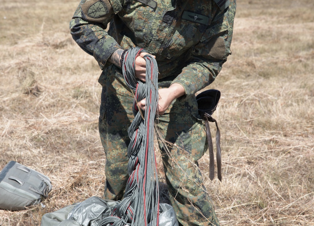 U.S. Army Soldiers conduct paradrop training with Bulgarian Special Forces