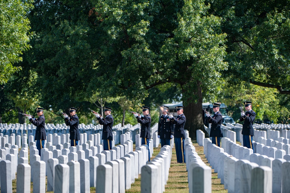 Military Funeral Honors with Funeral Escort are Conducted for U.S. Army Sfc. William Jones in Section 55