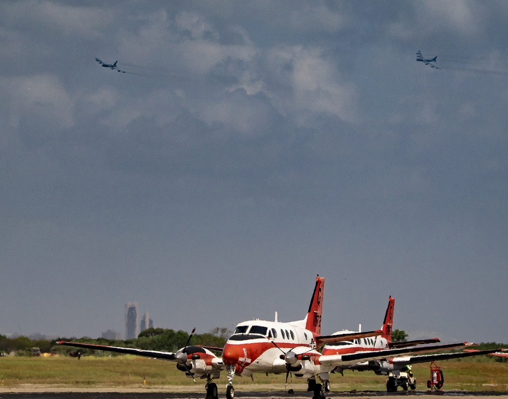 B-52H Stratofortress' Prepare to Fly Over NAS Corpus Christi Airfield