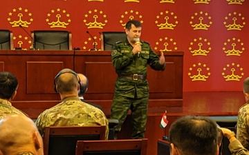 Tajikistan Colonel Address Attendees of Exercise Regional Cooperation 2019