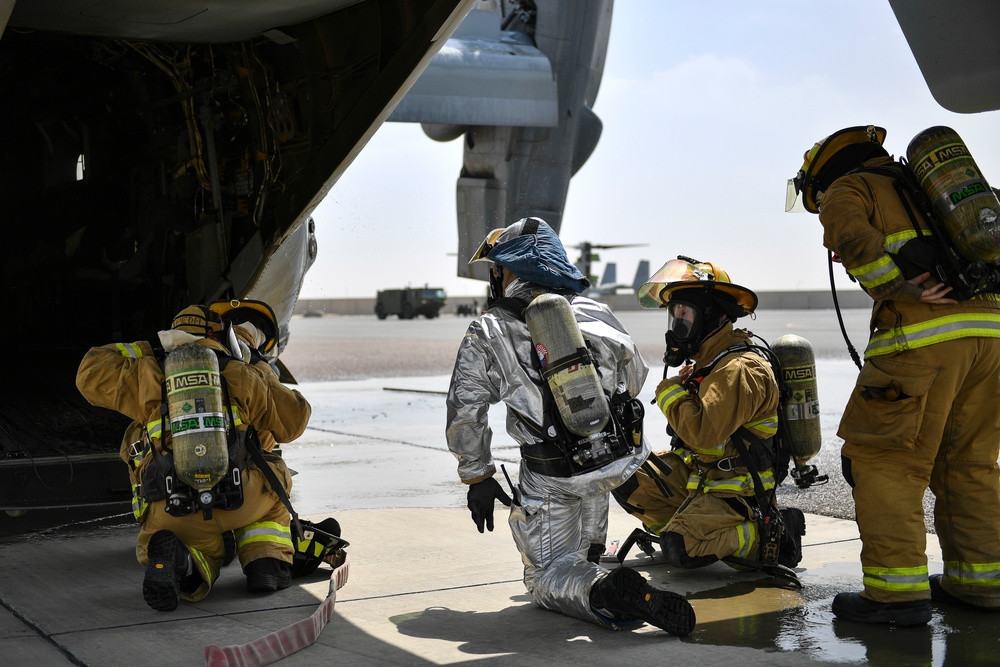 407th ECES builds joint firefighting foundation during airfield exercise