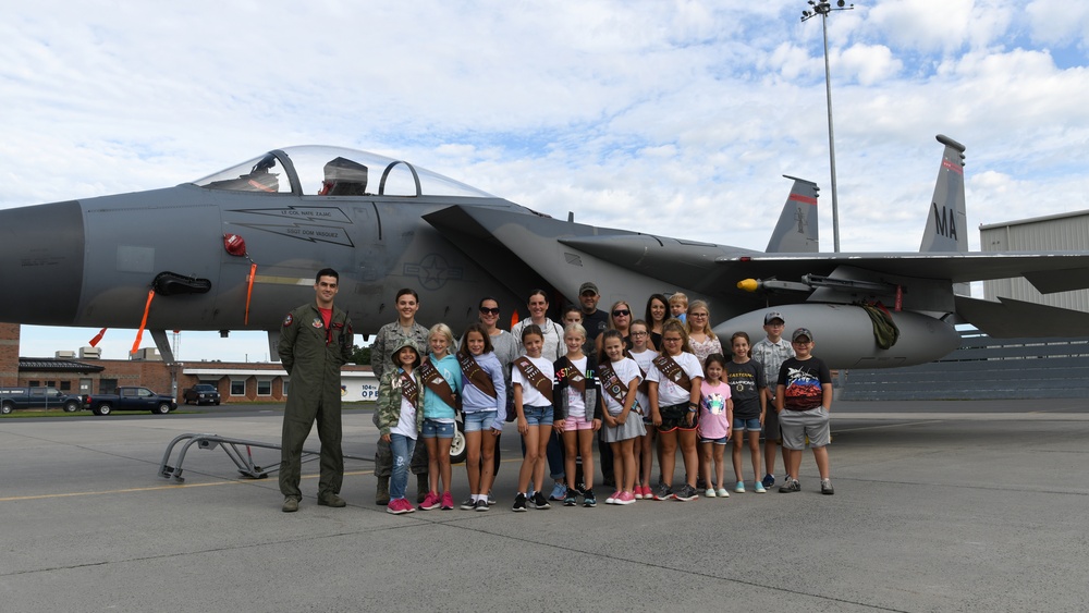 Girl Scouts tour 104th Fighter Wing