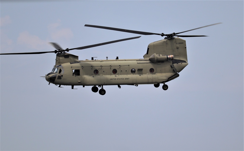 Chinook refueling operations at Sparta-Fort McCoy Airport